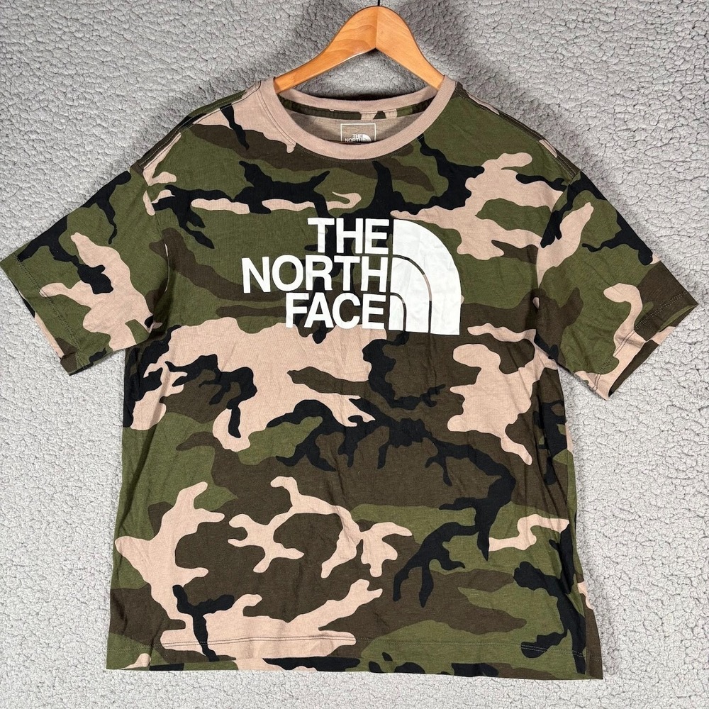 The North Face Camo T‎ Shirt Women's Size Large Camoflauge Military Short Sleeve